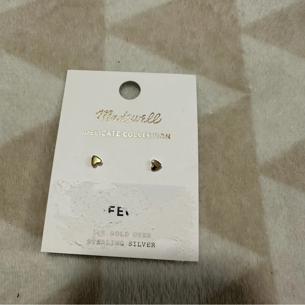 Madewell Delicate Collection Demi-Fine Heart Stud Earrings